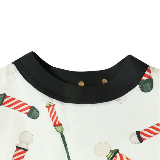 GRIMSTEADS Sleeveless Cutting Cape – Vintage Barber Pole Design