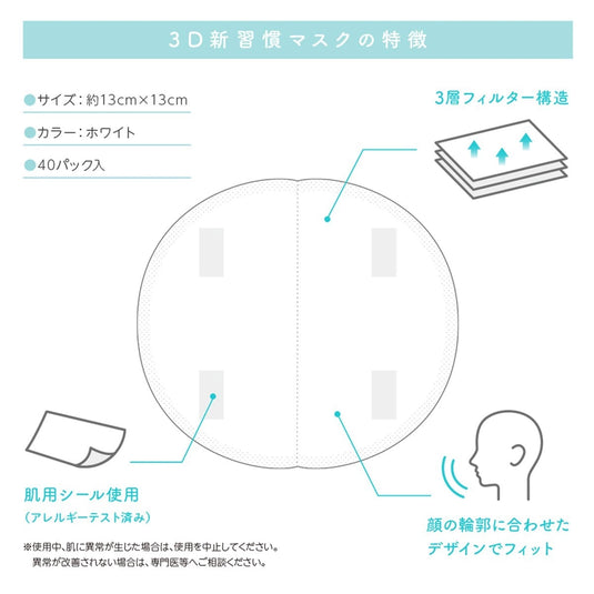 3D Disposable Stick-On Mask for Salons – Pack of 40