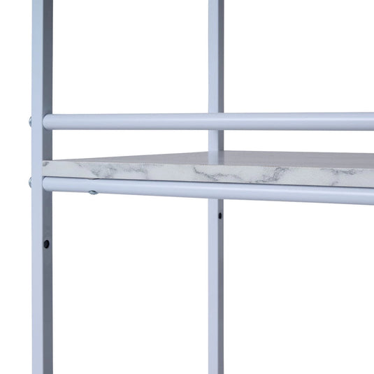 Frame Wagon (Marble-Effect / White) - Adjustable Shelf Height