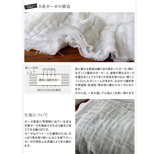 Hiorie 8-Layer Gauze Blanket 147 x 200 cm