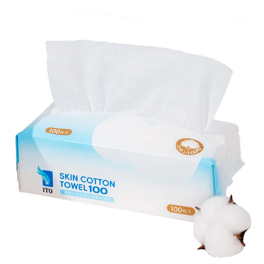 ITO Skin Cotton Towel 100 – Approx. 200 × 200 mm (100 sheets)