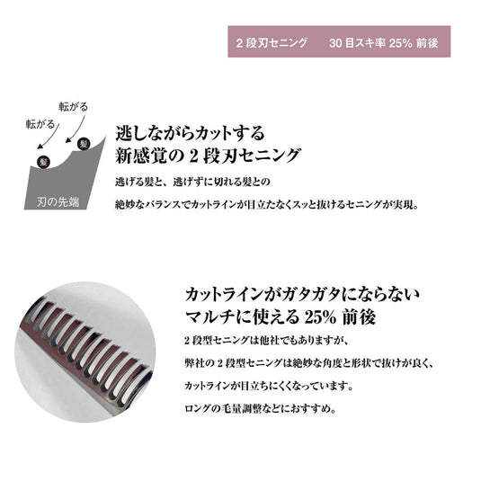 DEEDS GUZ630CT Gold Titanium Thinning Shears – 30 Teeth Double-Blade (6.0 inch / Approx. 25% Thinning Ratio)