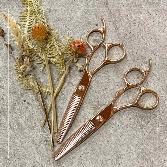 DEEDS GTZL Pink Gold Titanium Scissors Left-Handed (6.0 inch)