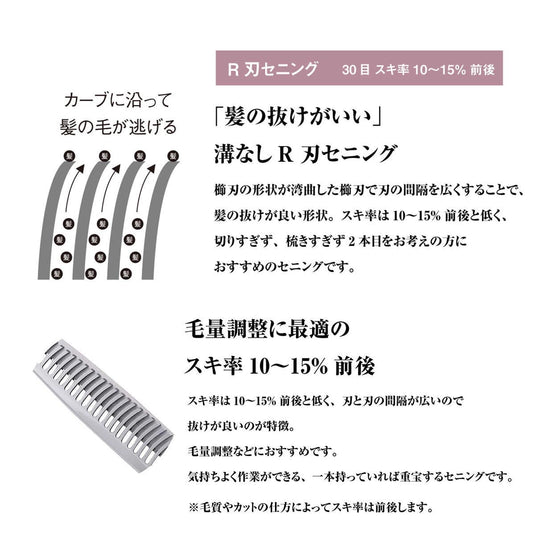 DEEDS GDZ630R Thinning Scissors 30 Teeth R Blade (6.0 inch / Approx. 10–15% Thinning Rate)