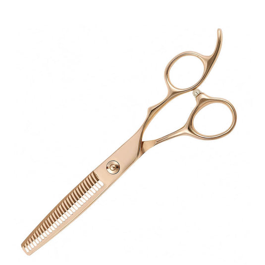 DEEDS GTZ630CT Pink Gold Titanium Thinning Shears – 30 Teeth Double-Blade (6.0 inch / Approx. 25% Thinning Ratio)