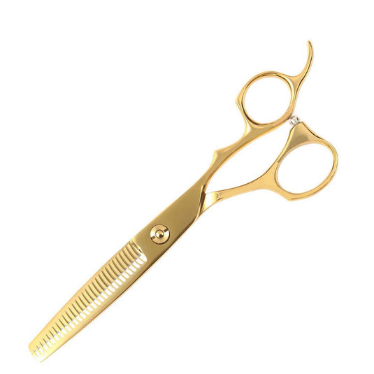 DEEDS GUZ630CT Gold Titanium Thinning Shears – 30 Teeth Double-Blade (6.0 inch / Approx. 25% Thinning Ratio)