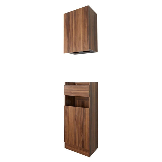 Woodgrain Back Shampoo Cabinet W420 Upper and Lower Set