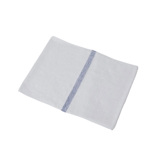 Blue-Line Towel (34×90 cm, 240 momme, 12-Pack, White)
