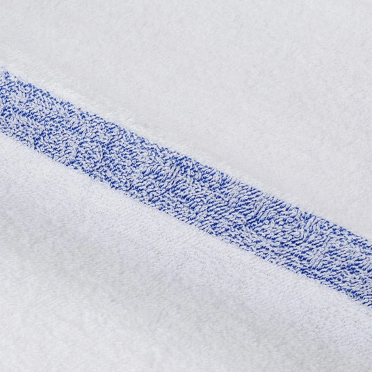 Blue-Line Towel (34×90 cm, 240 momme, 12-Pack, White)