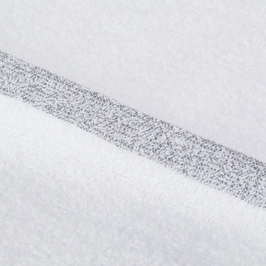 Gray-Line Towel (34×90 cm, 240 momme, 12-Pack, White)