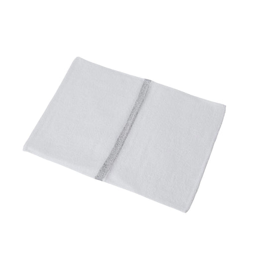 Gray-Line Towel (34×90 cm, 240 momme, 12-Pack, White)