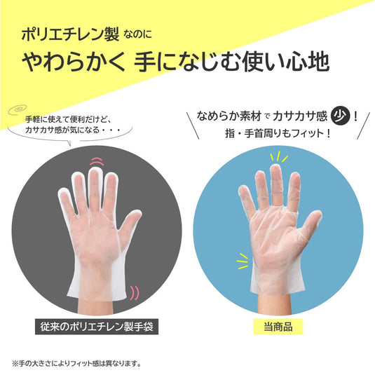 NO.846 Clean Hands Disposable Gloves – 100 pcs (Translucent) Available in 3 sizes