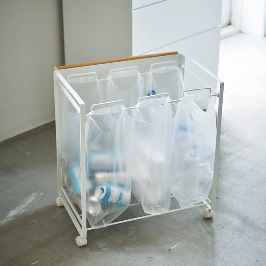 Tosca Concealed Sorting Dust Wagon - 3 Compartments, White (4780)