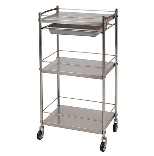 Stainless Steel 4-tier Wagon with slide pad (Made in Japan, pre-assembled)