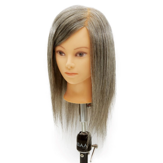 Mannequin Practice Head Gray 60 (100% Human Hair)