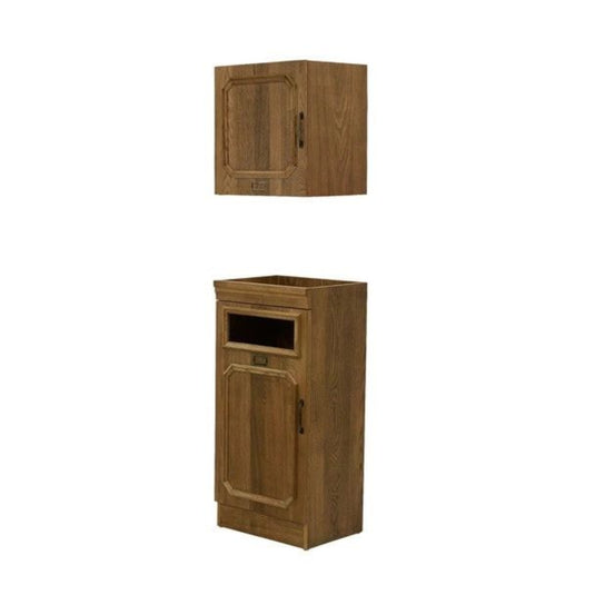 Shabby Chic Wooden Backwash Cabinet RENE-B (Upper + Lower Set) - Antique Brown