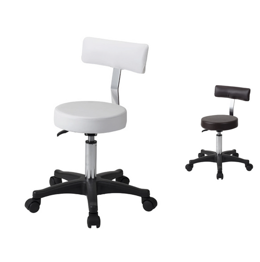 F-843 Stool with backrest II (with cleaning casters) (2 color choices)