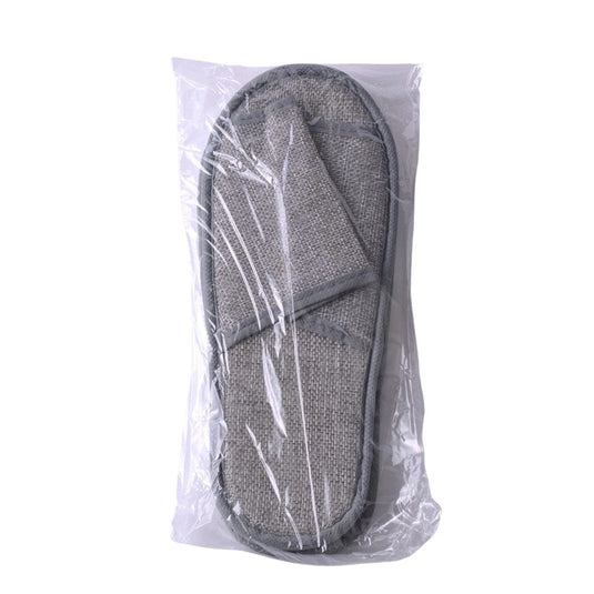 Smooth-Feel Linen Slippers, 15 Pairs (Charcoal)