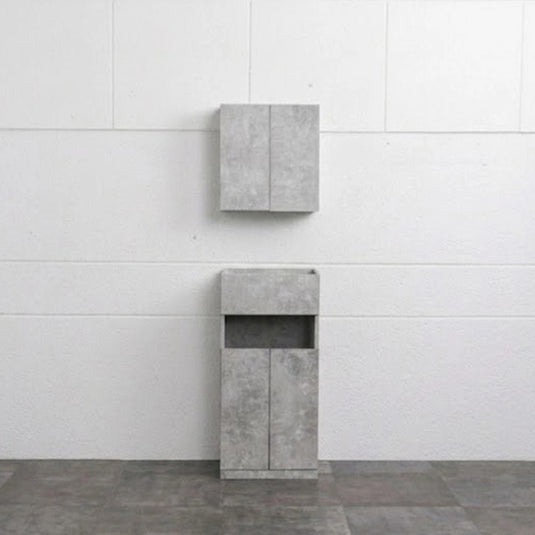 Utility Back Shampoo Cabinet W420 Upper & Lower Set - Mortar-Look