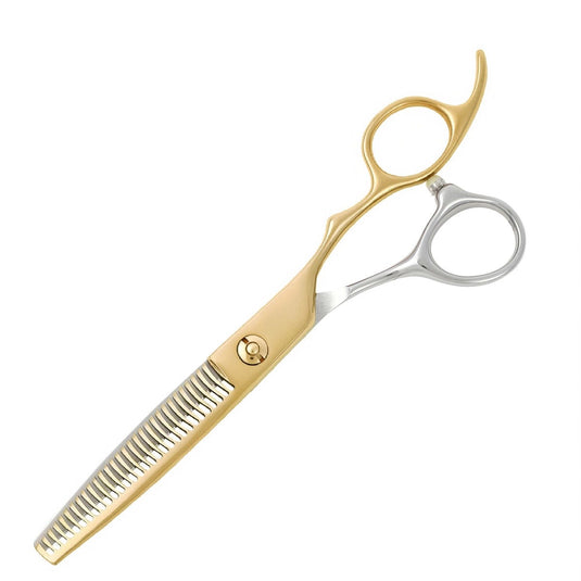 DEEDS GTZ630CT Gold Titanium x Silver Bicolour Thinning Scissors 30 Teeth 2-Step Blade (6.0 Inch, Approx. 25% Thinning Rate)