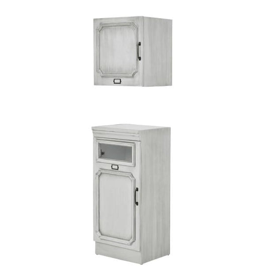 Shabby Chic Wooden Backwash Cabinet RENE-B (Upper + Lower Set) - Antique White