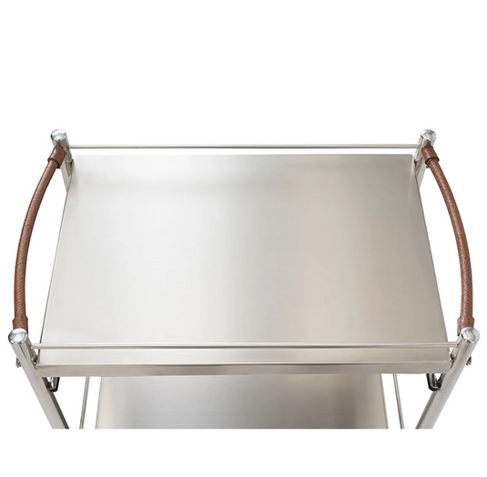 Stainless Steel 4-tier Wagon with slide pad (Made in Japan, pre-assembled)