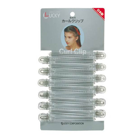 Curl Clip LL Clear 12pcs 102mm