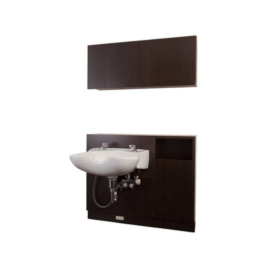 Shampoo Cabinet Upper and Lower Set - Dark Brown