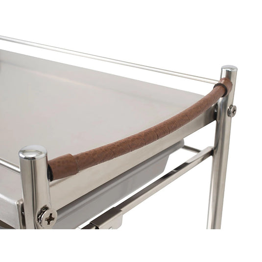 Stainless Steel 4-Tier Wagon with Sliding Tray (Made in Japan / Pre-Assembled)