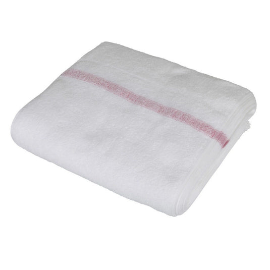 Maruharu Antibacterial Red-Line Towel (34×90 cm, 300 momme, 12-Pack, Made in Japan)