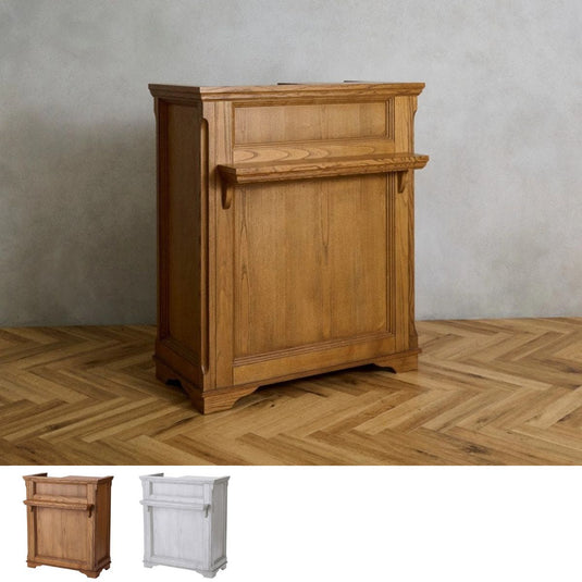 Ash Wood Reception Counter W900 - Natural Wood Grain