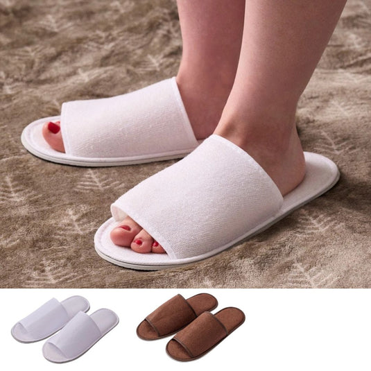 Easy-Wear Fluffy Knit Slippers, 15 Pairs (2 Colours Available)