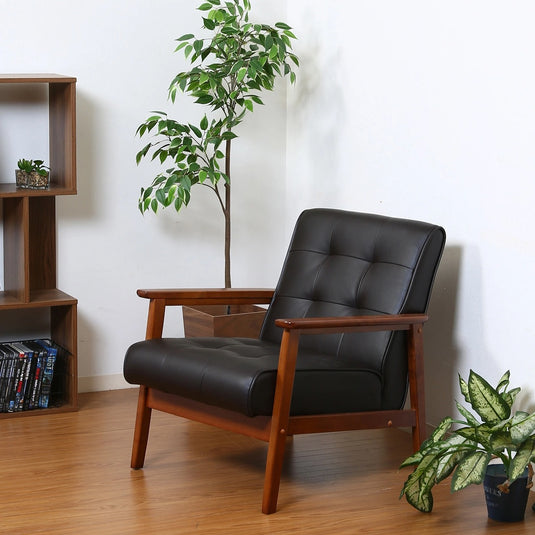Friends Bi-Cast PU Sofa DBR 1-Seater (71156)