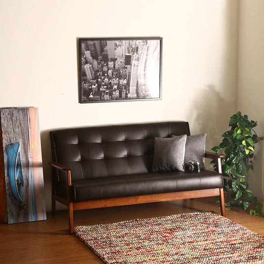 Friends Bi-Cast PU Sofa DBR 2-Seater (71157)