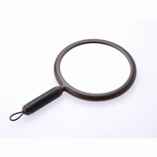 Round Hand Mirror with Wood-Grain Design (Japan-Made)