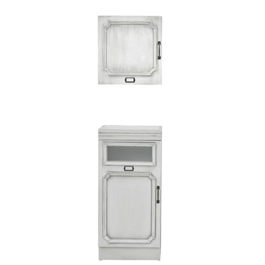 Shabby Chic Wooden Backwash Cabinet RENE-B (Upper + Lower Set) - Antique White
