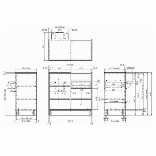 Board Counter TH900 Walnut