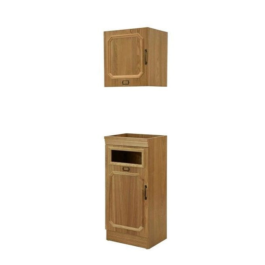 Shabby Chic Wooden Backwash Cabinet RENE-B (Upper + Lower Set) - Light Brown