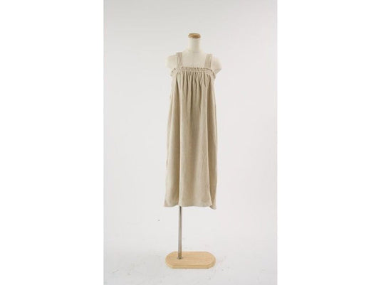 Luxury Pile Aesthetic Gown (Shoulder String) Beige