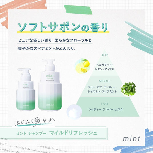 Mint Shampoo Mild Refresh (Available in 3 Sizes)