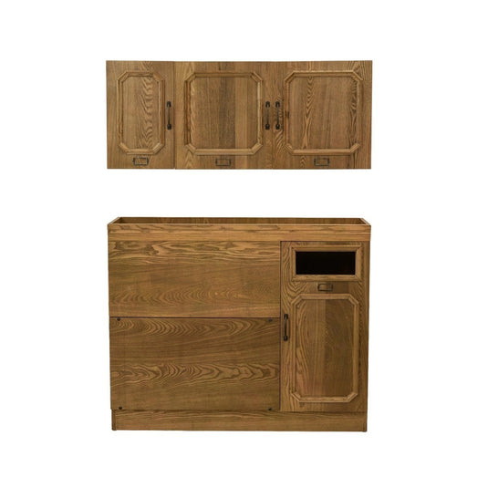 Shabby Chic Wooden Side Shampoo Cabinet RENE-S Upper and Lower Set BR W1100