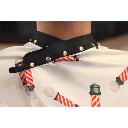 GRIMSTEADS Sleeveless Cutting Cape – Vintage Barber Pole Design