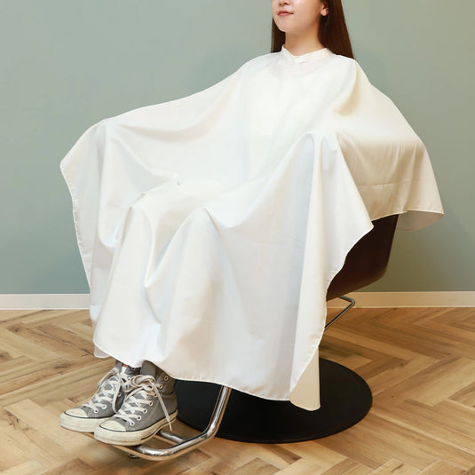 Sleeveless Cutting Cape SIMPLE (Water-Repellent & Anti-Static) – White