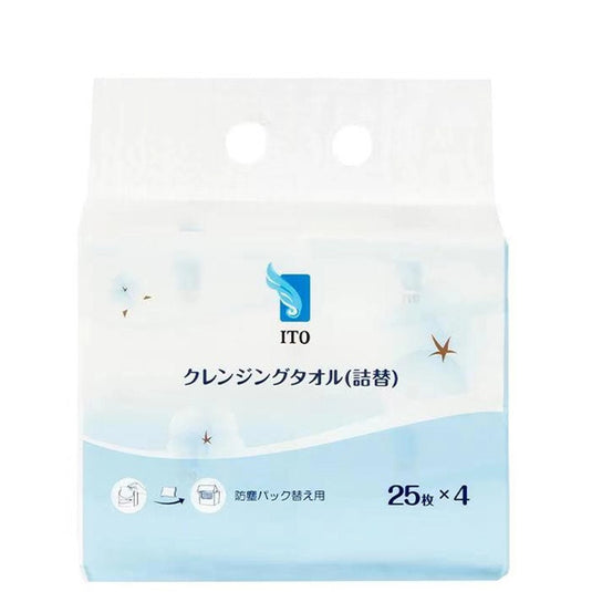ITO Cleansing Towel – Refill Pack (Approx. 200 × 200 mm / 25 Sheets × 4)