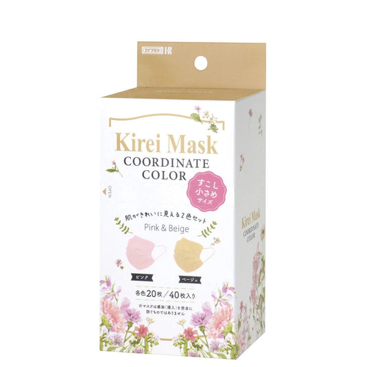 Kirei Mask – Slightly Smaller Size (Pink & Beige) – 40 Pieces