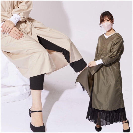 ValleyMODE Long-Sleeve Slit Apron Dress