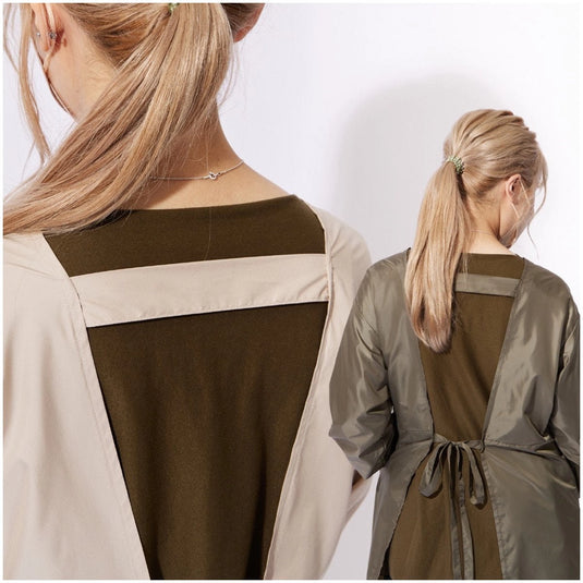 ValleyMODE Long-Sleeve Slit Apron Dress