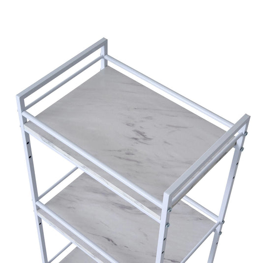 Frame Wagon (Marble-Effect / White) - Adjustable Shelf Height