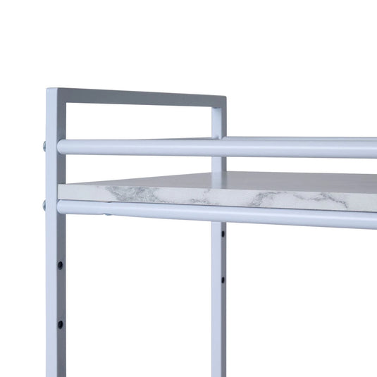 Frame Wagon (Marble-Effect / White) - Adjustable Shelf Height