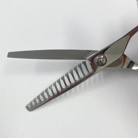 DEEDS GSZ615T Thinning Shears – 15 Teeth Flat Blade, No Groove (6.0 inch / Approx. 50% Thinning Ratio)